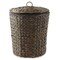 Casafield Water Hyacinth Trash Can with Lid and Liner, Woven Wicker Waste Basket for Bathroom, Bedroom, Laundry Room, Home Office
